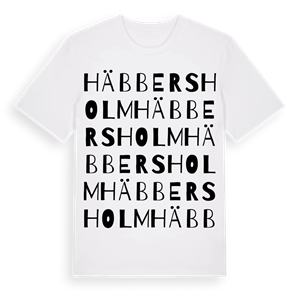 Häbbersholm ordlek t-shirt – ekologisk bomull t-shirt från Pinshirt