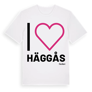 Jag älskar Häggås t-shirt stort tryck – ekologisk bomull t-shirt från Pinshirt