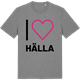 Mid Heather Gray t-shirt med Jag älskar Hälla t-shirt stort tryck