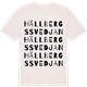 Vintage White t-shirt med Hällbergssvedjan ordlek t-shirt