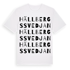 Hällbergssvedjan ordlek t-shirt – ekologisk bomull t-shirt från Pinshirt