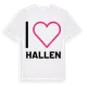 White t-shirt med Jag älskar Hallen t-shirt stort tryck