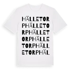 Hälletorp ordlek t-shirt – ekologisk bomull t-shirt från Pinshirt