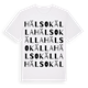 White t-shirt med Hälsokälla ordlek t-shirt