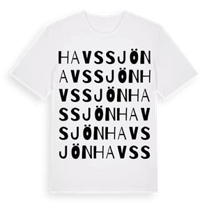 Havssjön ordlek t-shirt – ekologisk bomull t-shirt från Pinshirt