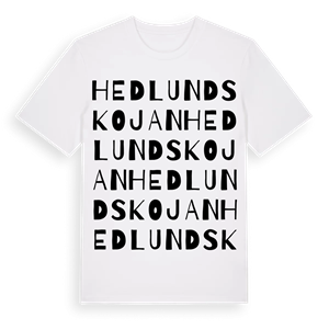 Hedlundskojan ordlek t-shirt – ekologisk bomull t-shirt från Pinshirt