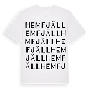 Hemfjäll ordlek t-shirt – ekologisk bomull t-shirt från Pinshirt