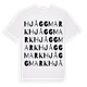 White t-shirt med Hjåggmark ordlek t-shirt