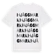 White t-shirt med Hjåggmark ordlek t-shirt