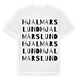 White t-shirt med Hjalmarslund ordlek t-shirt