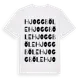 White t-shirt med Hjoggböle ordlek t-shirt