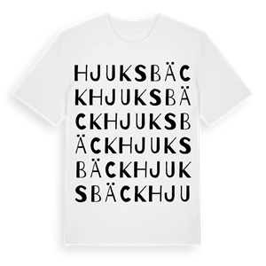 Hjuksbäck ordlek t-shirt – ekologisk bomull t-shirt från Pinshirt
