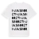 White t-shirt med Hjuksnoret ordlek t-shirt