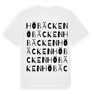 Höbäcken ordlek t-shirt – ekologisk bomull t-shirt från Pinshirt
