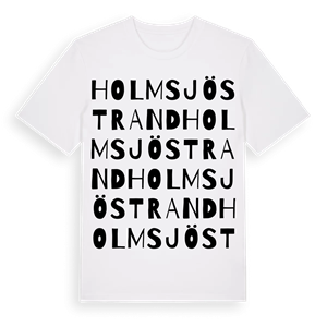 Holmsjöstrand ordlek t-shirt – ekologisk bomull t-shirt från Pinshirt