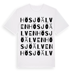 Hösjöälven ordlek t-shirt – ekologisk bomull t-shirt från Pinshirt