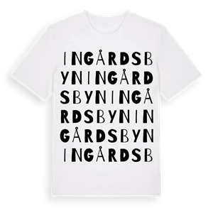 Ingårdsbyn ordlek t-shirt – ekologisk bomull t-shirt från Pinshirt