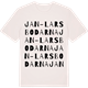 Vintage White t-shirt med Jan-Larsbodarna ordlek t-shirt