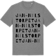 Mid Heather Gray t-shirt med Jan-Nilstorpet ordlek t-shirt
