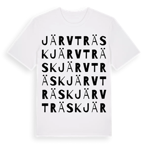 Järvträsk ordlek t-shirt – ekologisk bomull t-shirt från Pinshirt