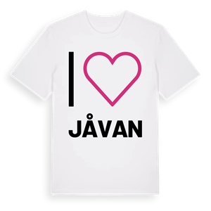 Jag älskar Jåvan t-shirt stort tryck – ekologisk bomull t-shirt från Pinshirt