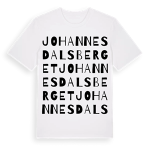 Johannesdalsberget ordlek t-shirt – ekologisk bomull t-shirt från Pinshirt