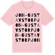 Pink Cotton t-shirt med Jon-Gustavstorp ordlek t-shirt