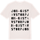 Vintage White t-shirt med Jon-Gustavstorp ordlek t-shirt