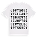 White t-shirt med Joptsguevtele ordlek t-shirt