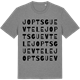 Mid Heather Gray t-shirt med Joptsguevtele ordlek t-shirt