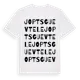 White t-shirt med Joptsguevtele ordlek t-shirt