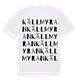 White t-shirt med Källmyran ordlek t-shirt