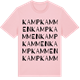 Pink Cotton t-shirt med Kampkammen ordlek t-shirt