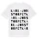 White t-shirt med Karl-Jonstorpet ordlek t-shirt