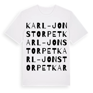Karl-Jonstorpet ordlek t-shirt – ekologisk bomull t-shirt från Pinshirt