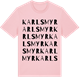 Pink Cotton t-shirt med Karlsmyr ordlek t-shirt