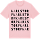 Pink Cotton t-shirt med Karlstorp ordlek t-shirt