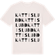 Vintage White t-shirt med Kattislund ordlek t-shirt