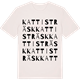 Vintage White t-shirt med Kattisträsk ordlek t-shirt