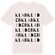Vintage White t-shirt med Klankliden ordlek t-shirt