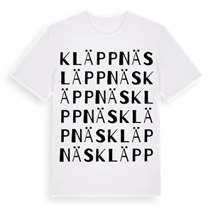 Kläppnäs ordlek t-shirt – ekologisk bomull t-shirt från Pinshirt