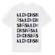 White t-shirt med Klemensnäs ordlek t-shirt