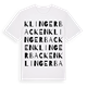 White t-shirt med Klingerbacken ordlek t-shirt