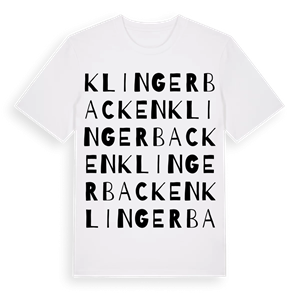 Klingerbacken ordlek t-shirt – ekologisk bomull t-shirt från Pinshirt