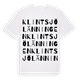 White t-shirt med Klintsjölänningen ordlek t-shirt