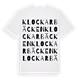White t-shirt med Klockarbäcken ordlek t-shirt