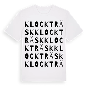 Klockträsk ordlek t-shirt – ekologisk bomull t-shirt från Pinshirt