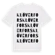 White t-shirt med Klöverfors ordlek t-shirt