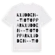 White t-shirt med Kludden -- Tio Toppar ordlek t-shirt