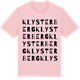 Pink Cotton t-shirt med Klysterberg ordlek t-shirt